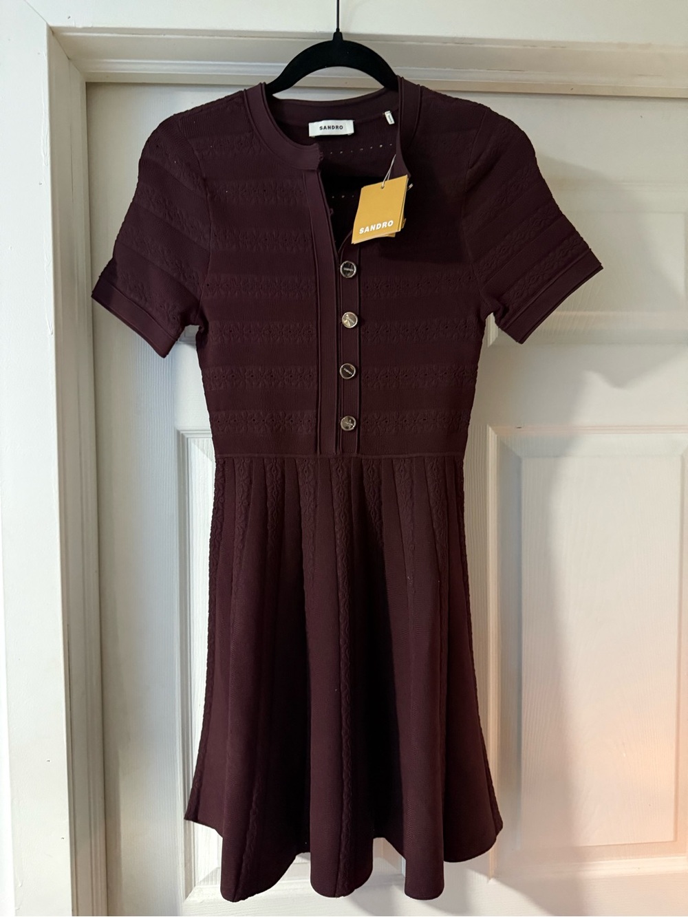 Sandro print knit mini dress - Picture 4 of 10